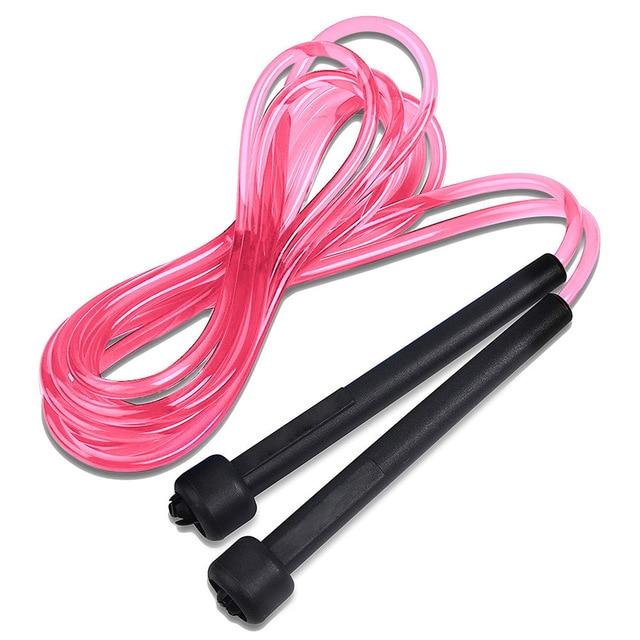 PVC skipping rope with colored handles - Rose Red