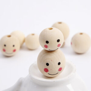DIY Children's Log Color Smile Doll Head Beaded Accessories