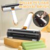 White and orange 2-in-1 washable pet hair removal roller brush - Main product view