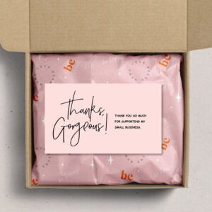 Modern coated paper thank-you cards in assorted color options - Main product view
