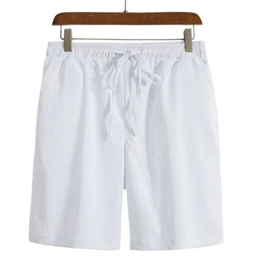 Men’s solid-color cotton blend drawstring shorts - Product view 1