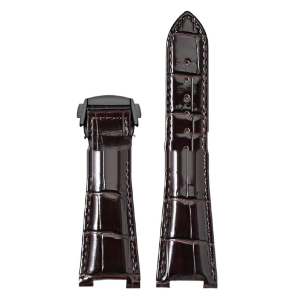 Bamboo-pattern leather watch band with colored band and metal hardware options - Product view 11