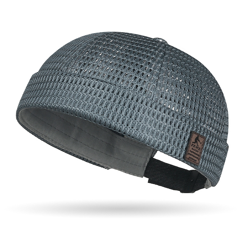 Women’s adjustable large-grid mesh sun hat in a neutral color - Product view 8