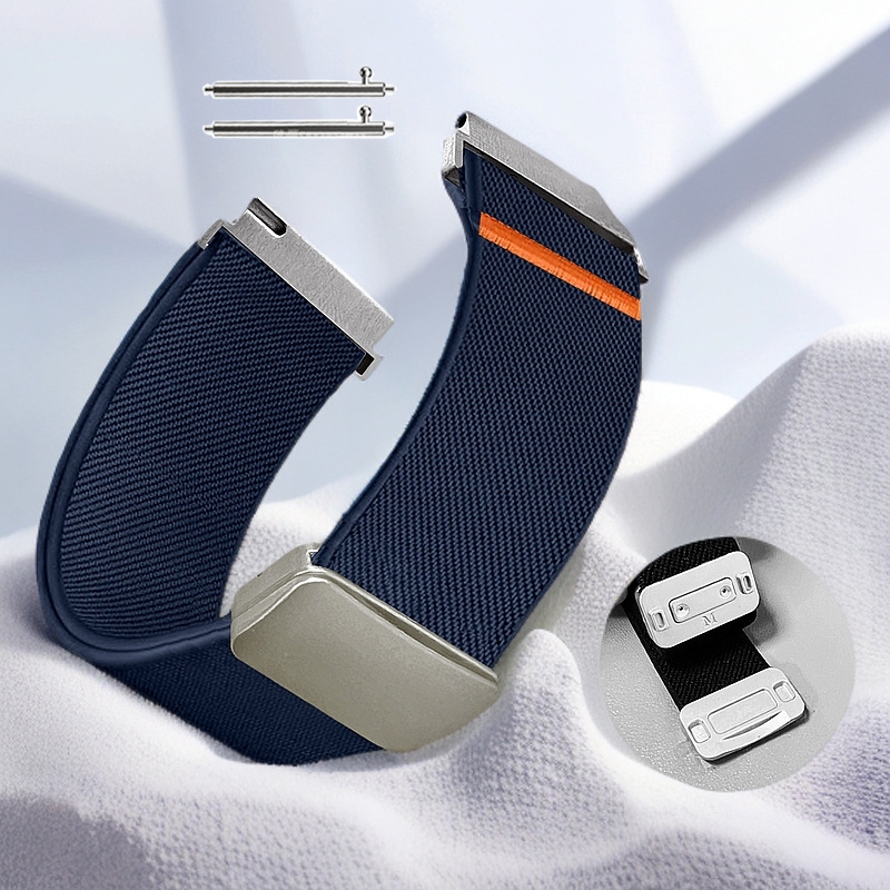 Plain-weave magnetic nylon watch strap - Product view 10