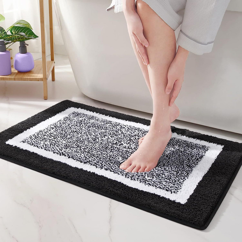 Solid color square polyester bathroom carpet in a modern simple design - Product view 8