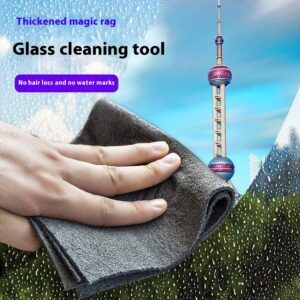 Thickened non-woven glass and window cleaning cloth in black or gray - Main product view