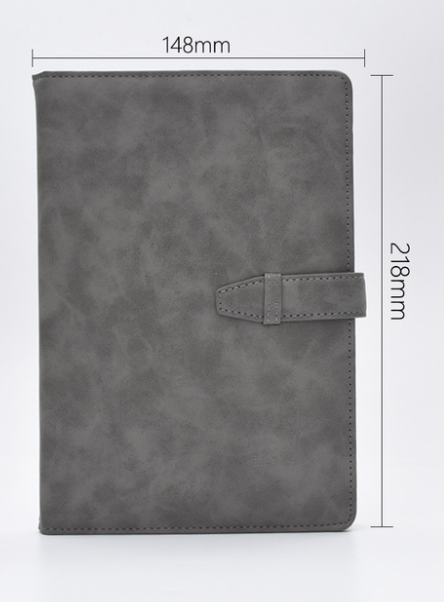 Retro student notepad with imitation leather cover - Product view 2