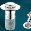 Universal washbasin drain filter cap with copper-core mesh - Main product view