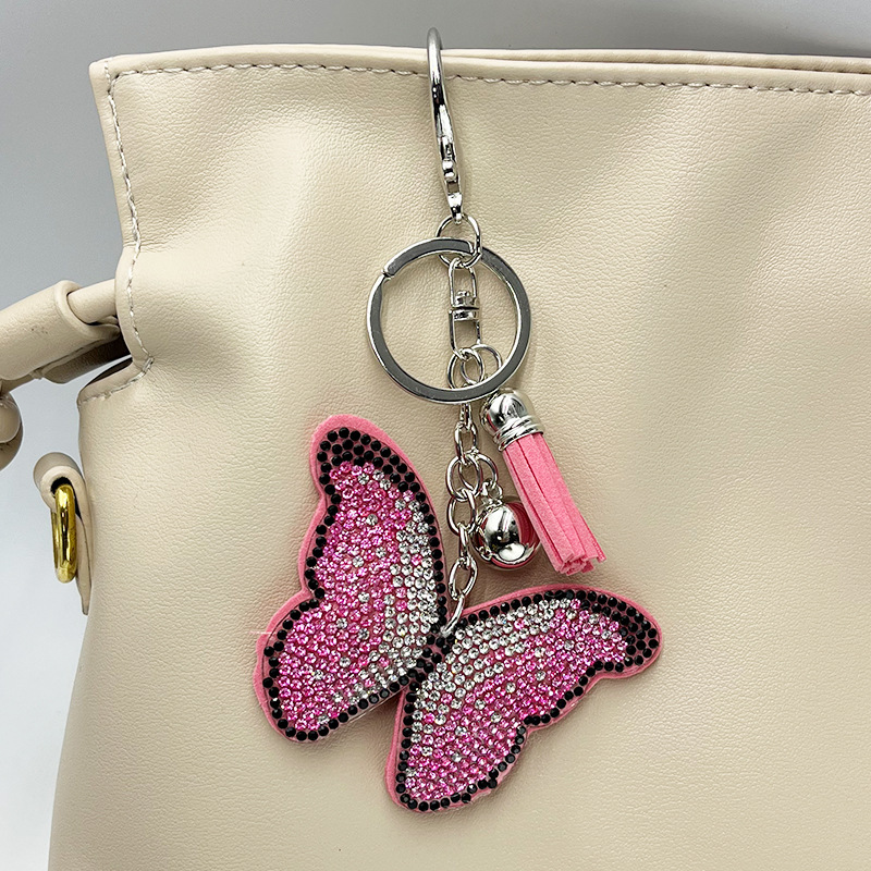 Butterfly tassel keychain and bag charm in a selected color - Product view 11