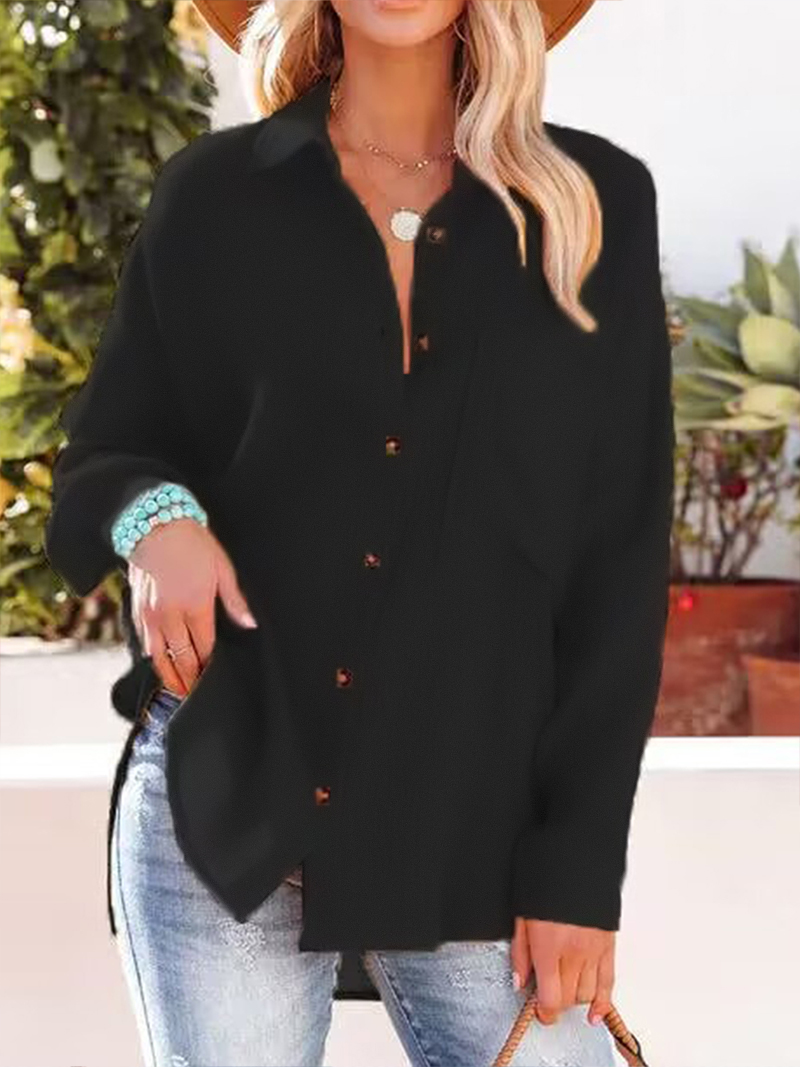 Women's dropped-shoulder batwing long-sleeve shirt - Product view 9