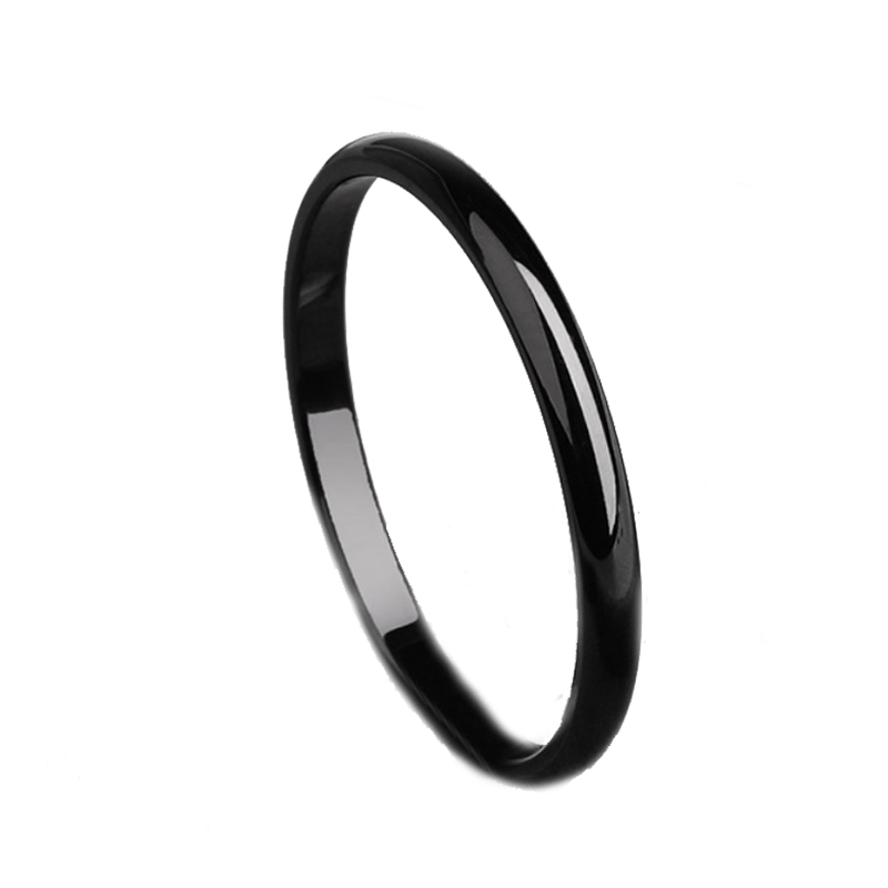 Smooth geometric titanium steel ring with solid-color finish - Main product view