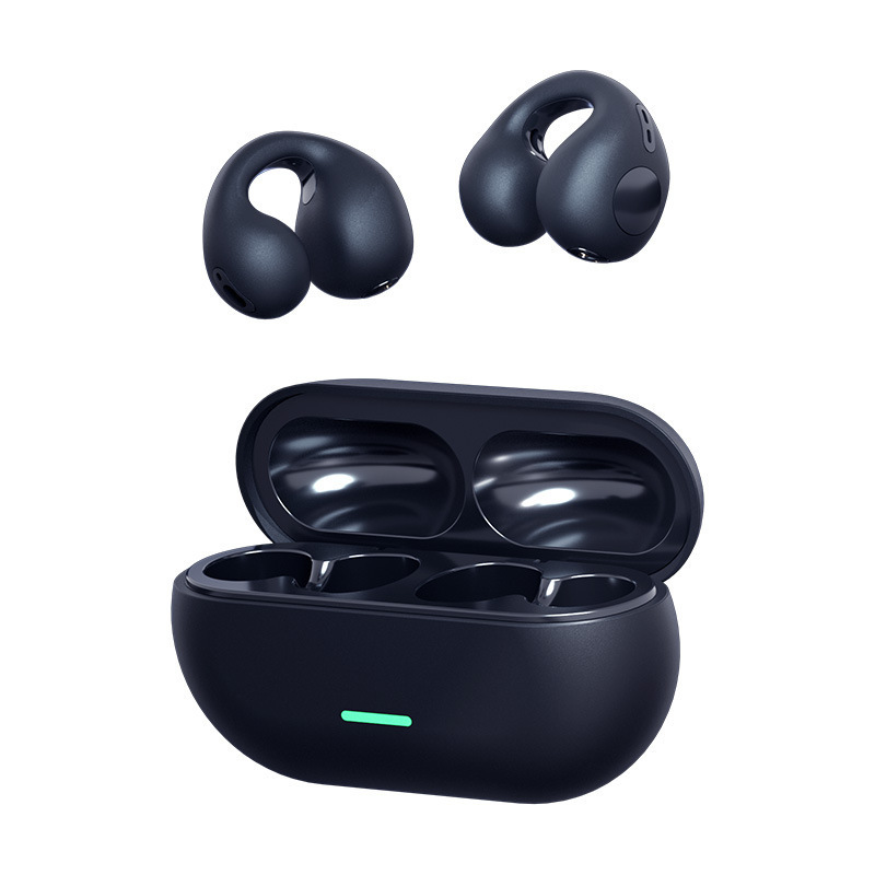 Black wireless Bluetooth ear clip headset - Product view 9