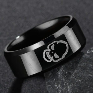 Men's stainless steel geometric statement ring in a selected design - Main product view