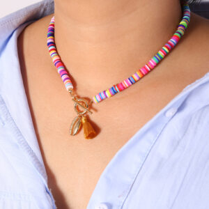 Colorful bohemian shell-style tassel necklace for women - Main product view