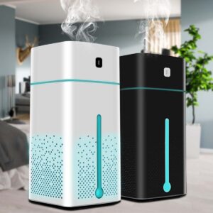 Compact USB air humidifier and purifier with 7-color LED light - Main product view