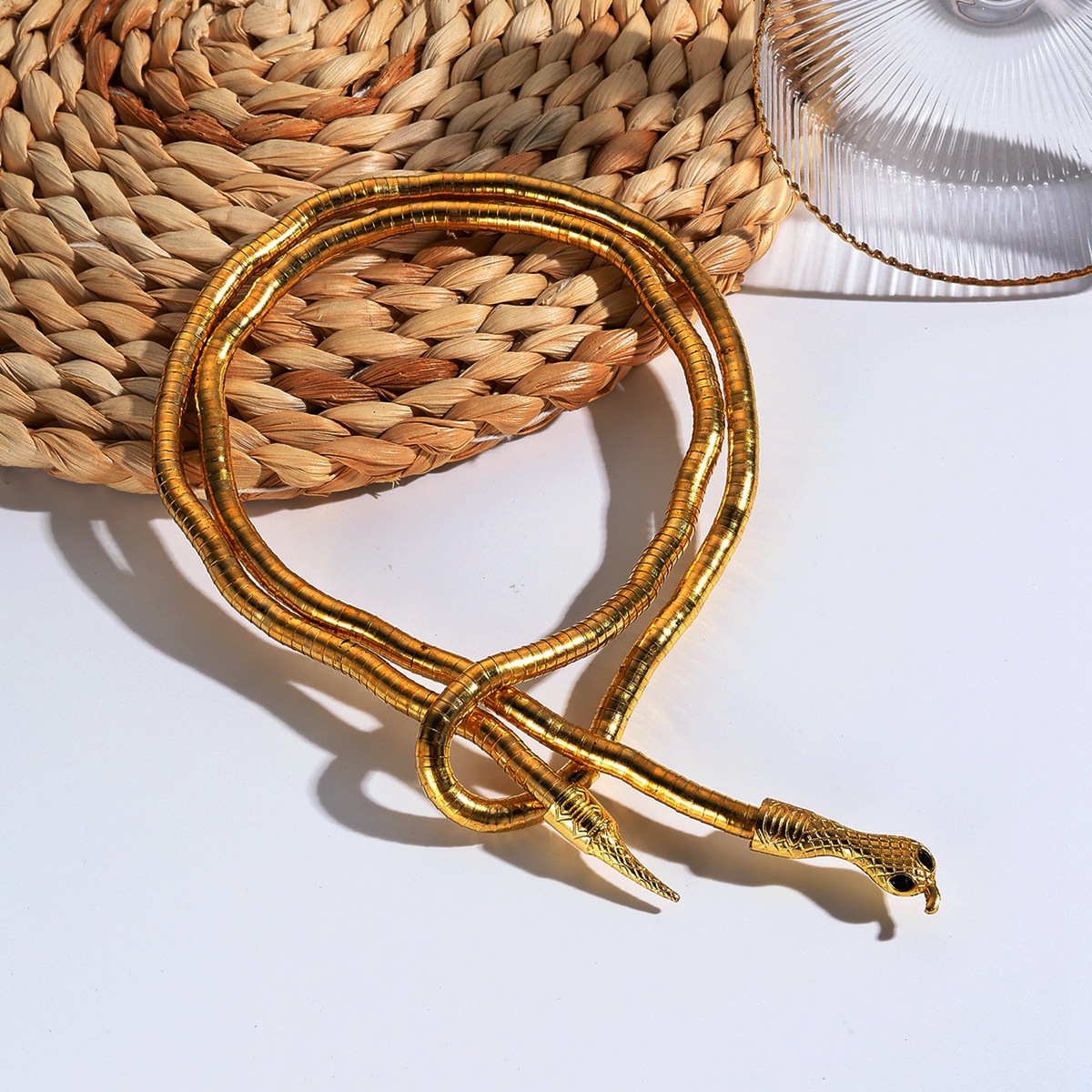 Unisex snake-inspired collar chain necklace in a metallic finish - Product view 9