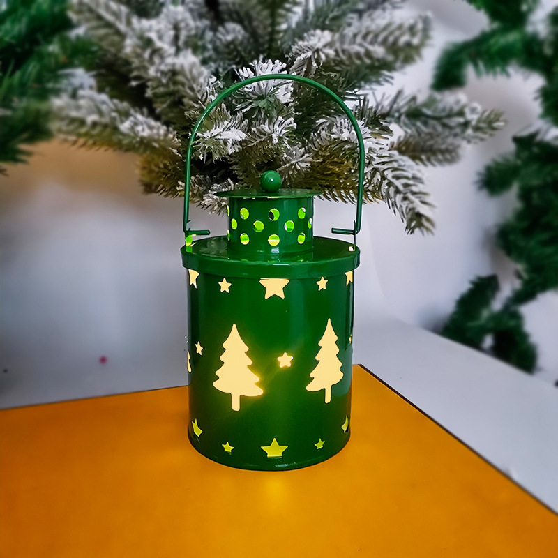 Nordic-style wrought iron LED candle lantern for Christmas and Halloween decoration - Product view 5