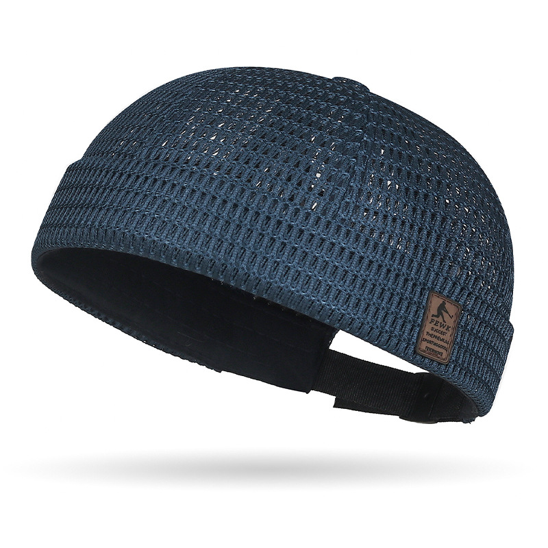 Women’s adjustable large-grid mesh sun hat in a neutral color - Product view 9