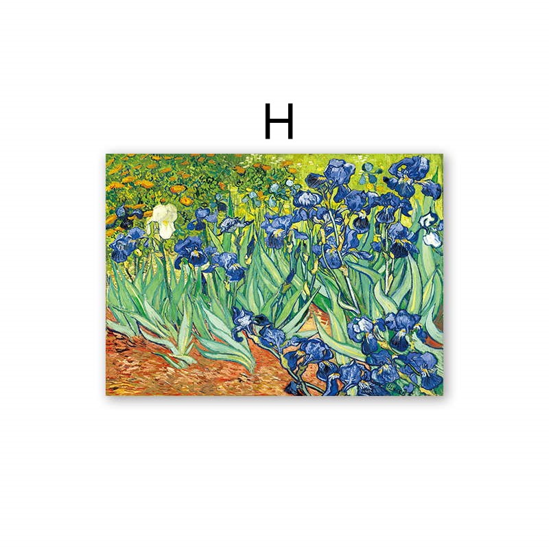 Van Gogh-inspired abstract rectangular canvas wall art with a frameless modern design - H-50X70CM