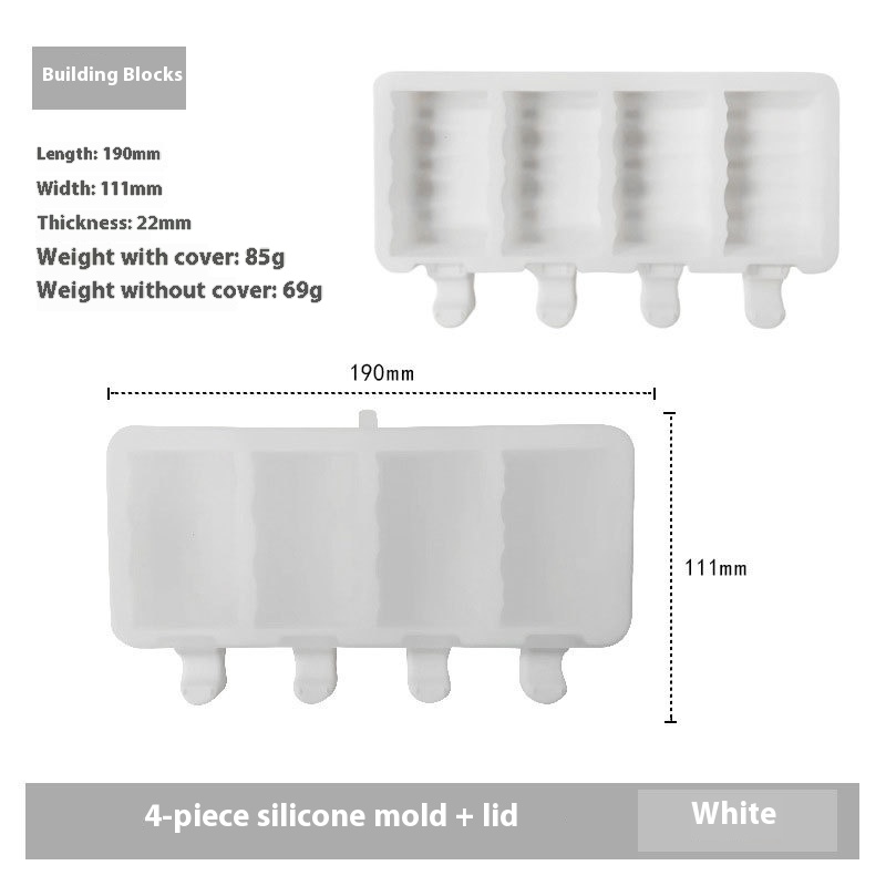 Silicone ice cream mould with lid and wooden sticks - Product view 2
