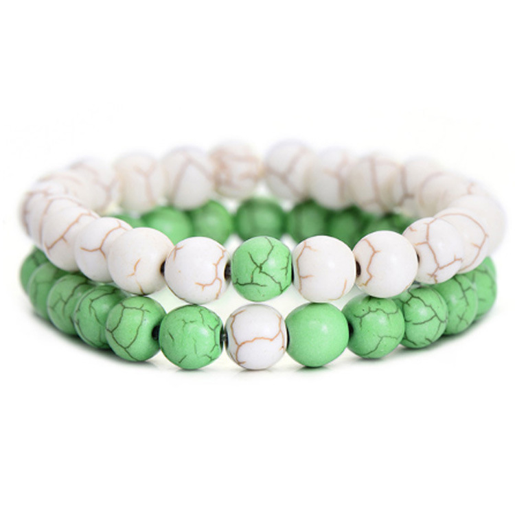 White pine 8mm beaded bracelet in a selected color combination - Product view 4