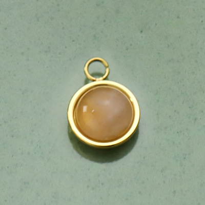 Vintage women's double-layer natural stone pendant necklace with geometric titanium steel pendant - Product view 12