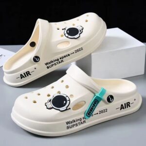 Astronaut-themed PVC clog slippers in assorted colors - Main product view