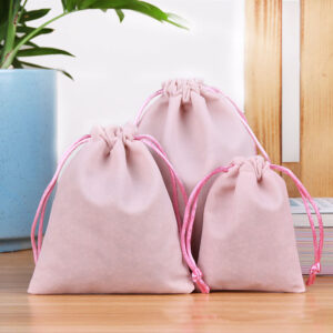 Soft flannel drawstring jewelry pouch in multiple colors and sizes - Main product view