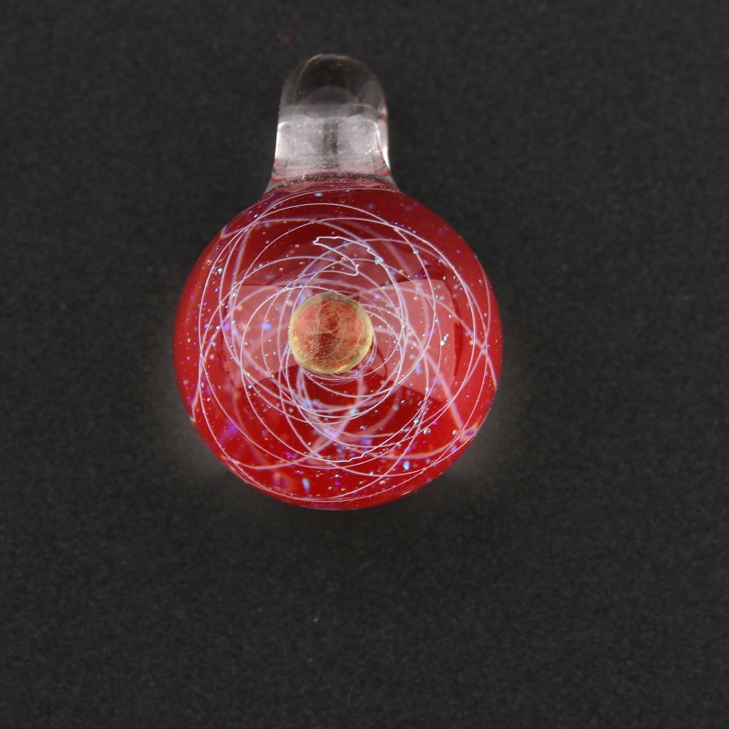 Starry sky-inspired glass and glaze pendant necklace in a selected color and style - Product view 5