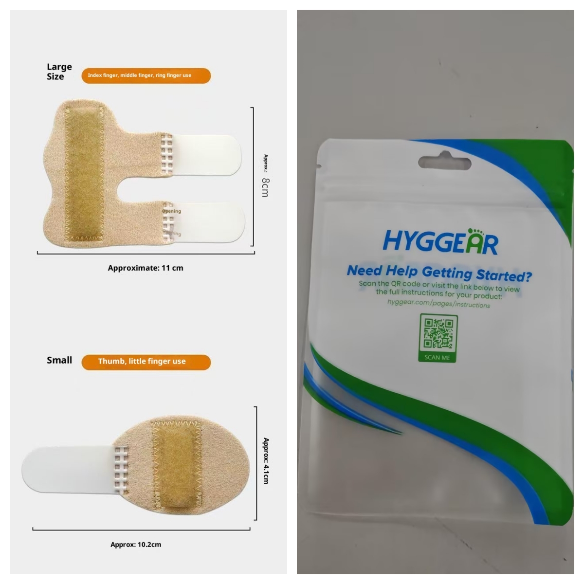 Adult finger support band in black or skin color - Product view 6