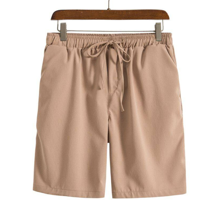 Men’s solid-color cotton blend drawstring shorts - Product view 11