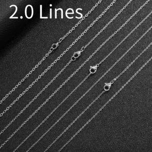 Stainless steel cross necklace with flat O-link chain - Main product view