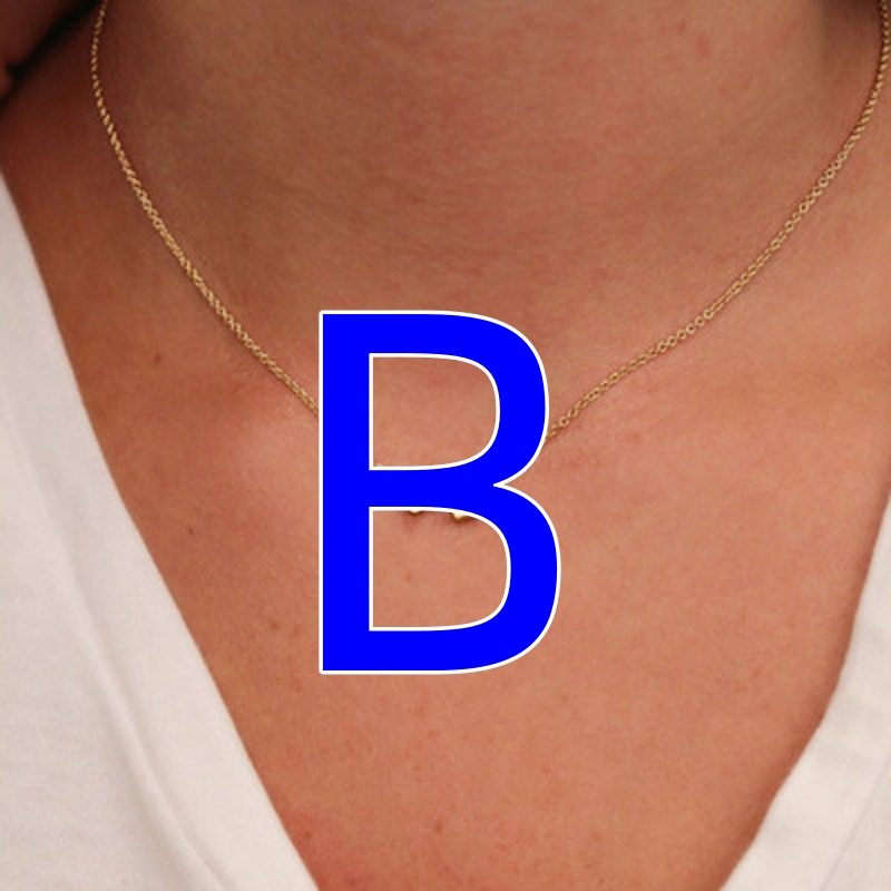 Initial pendant necklace with gold or silver-tone link chain - Product view 12