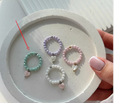Korean-style women's heart-shaped shell ring in a selected color - Product view 3