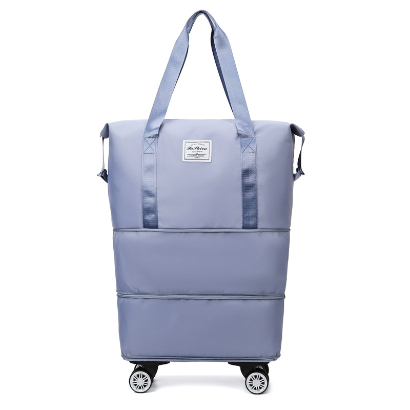 Large-capacity blue travel bag with omnidirectional wheels - Product view 5