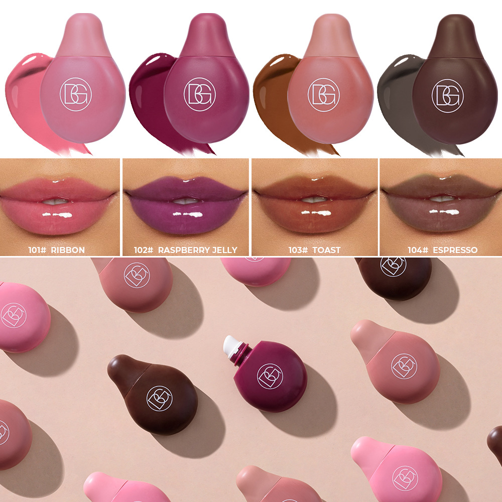 4-color Lip Moistening Colored Lip Lacquer - Product view 4 Four-color moisturizing lip gloss lacquer - Product view 4