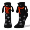 Magnetic Christmas novelty socks with festive character details - Main product view