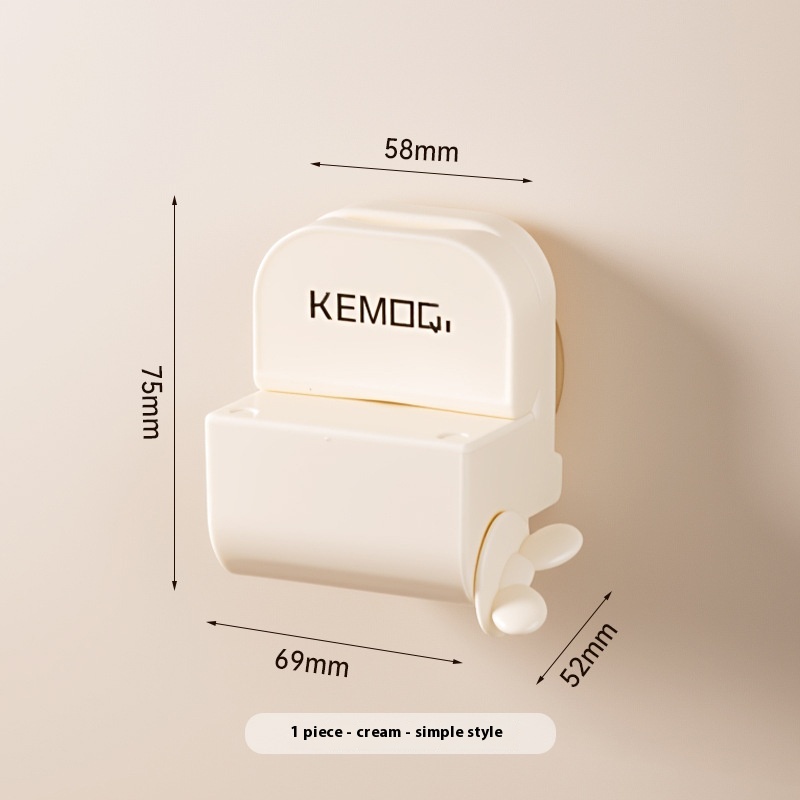 Plastic suction cup toothpaste squeezing stand in cream or red - Product view 2