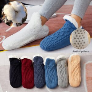 Warm fuzzy indoor floor socks with plush lining and non-slip sole dots - Main product view