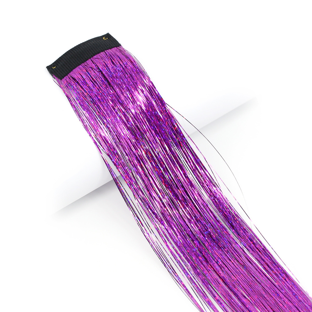 Long straight clip-in wig with shimmering colorful rainbow hair - Product view 3
