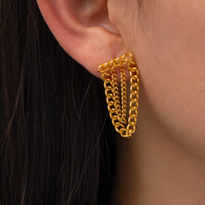 Women's stainless steel tassel earrings - Main product view