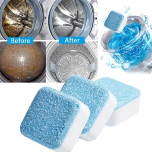 Blue and white washing machine tub cleaning tablets - Main product view