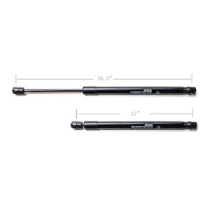 Black rear liftgate support struts for 2000-2005 Toyota Celica with stock spoiler - Main product view