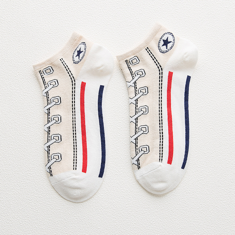 Breathable combed cotton boat socks in assorted colors - Product view 11