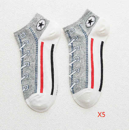 Breathable combed cotton boat socks in assorted colors - Product view 14