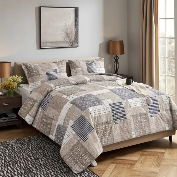 3-piece king comforter set with one comforter and two pillowcases - Product view 4