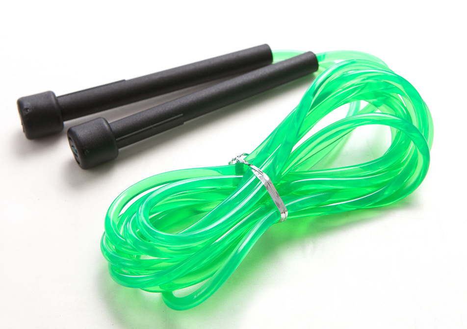 PVC skipping rope with colored handles - Green