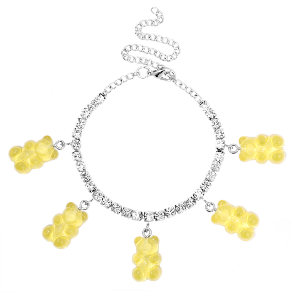 Cute cartoon bear pendant anklet for women - Product view 7