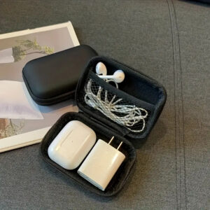 Black compact EVA headset cable storage box - Main product view