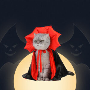 Black Vampire King Halloween cape for pets - Main product view